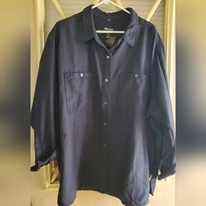 Outdoor Research Navy Blue Patterned Button Up Shirt With Pockets